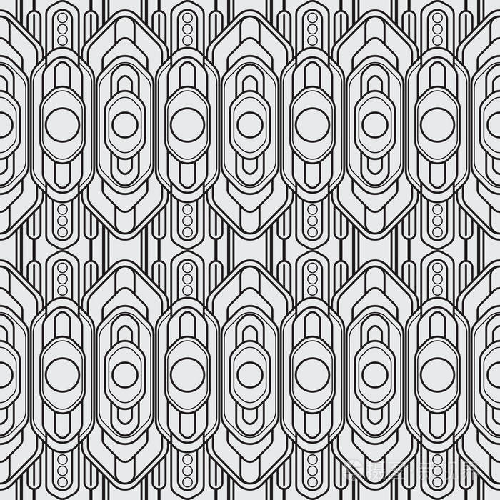 一套黑白无缝的几何图形. 矢量格式无缝模式新样式. 现代抽象纹理.