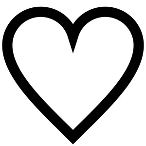 心脏符号图标黑色简单勾勒孤立矢量插图