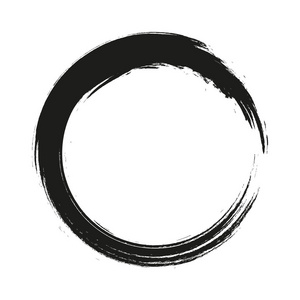 矢量笔触在白色背景上的油漆圆圈。墨迹手绘画笔圆圈。标志, 标签设计元素矢量插图。黑色抽象的咕圆。框架
