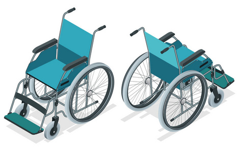 等特轮椅隔离。带轮子的椅子, 在行走时由于疾病受伤或残疾而难以或不可能使用。医疗辅助设备