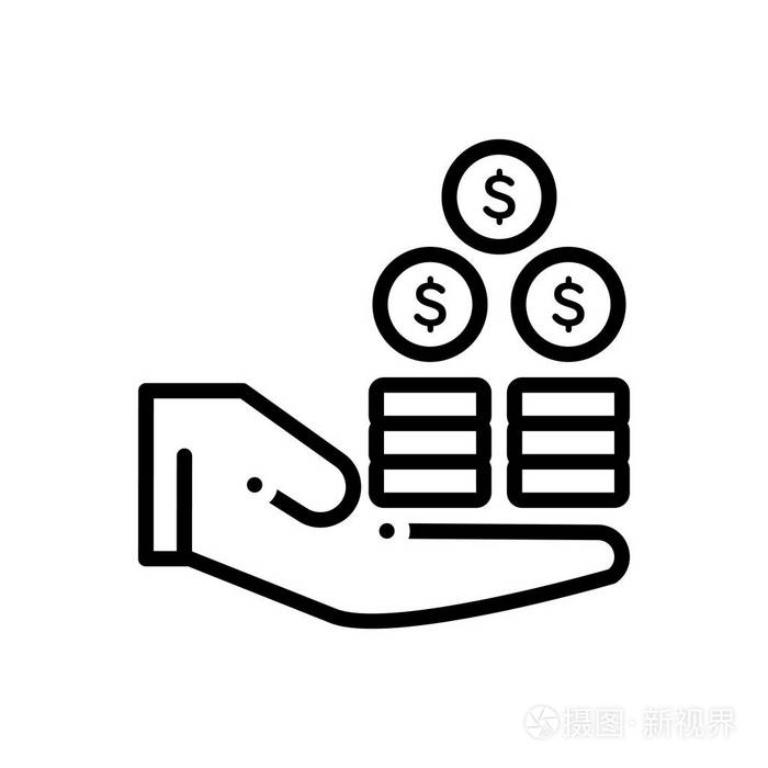 黑线图标的利润效益插画-正版商用图片17h5lz-摄图新视界