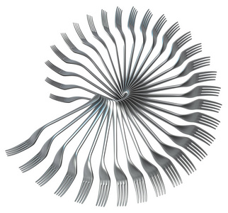 叉金属螺旋3插图水平隔离在白色上