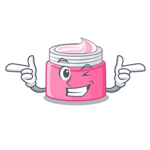 卡通形式中的眨眼面霜矢量插图照片