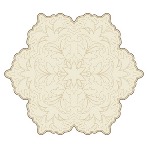 花手画曼达拉。 传统东方图案的圆形花卉装饰。 孤立的装饰元素，用于卡片设计T恤印刷瓷砖。