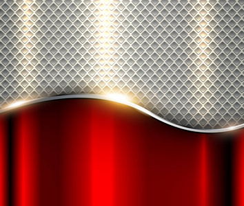 抽象商业背景优雅的银红色金属矢量插图。