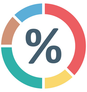 饼图颜色图标隔离和矢量，可以很容易地修改或编辑