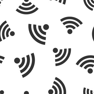 无线互联网标志图标无缝图案背景。 无线技术矢量插图。 网络wifi符号模式。