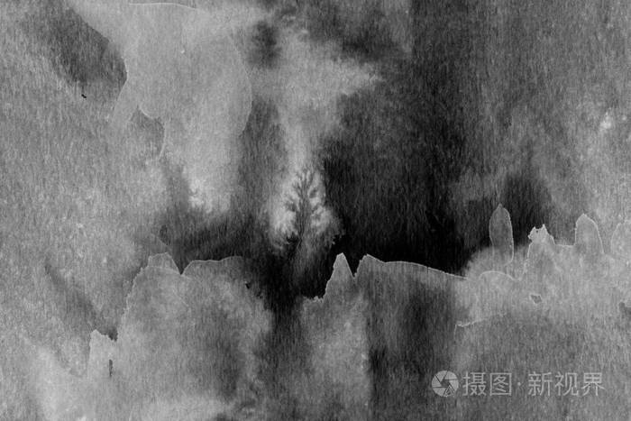 抽象墨水背景 大理石风格 白纸上的黑色油漆笔画纹理 用于网页和游戏设计的壁纸 泥艺术 笔汁的宏观图像 暗黑色漆照片 正版商用图片17hreo 摄图新视界