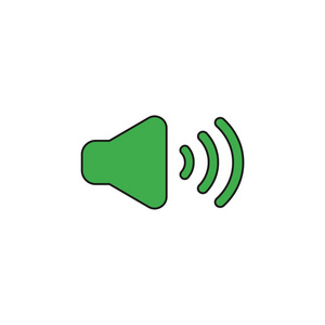 怎么弄出哭音矢量插图图标概念的声音. 彩色和黑色的轮廓.照片