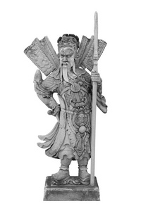 1824年至1851年间，在中国的泰国垃圾贸易中，中国工匠制作并进口到泰国的庭院装饰的中国战士石雕