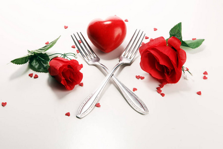 s Day with forks and hearts