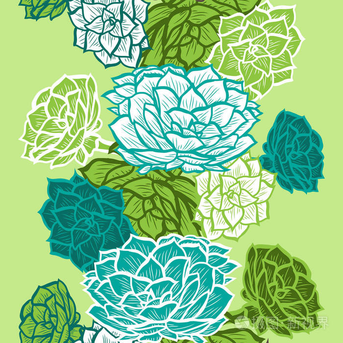 优雅的无缝图案与生态植物设计元素.