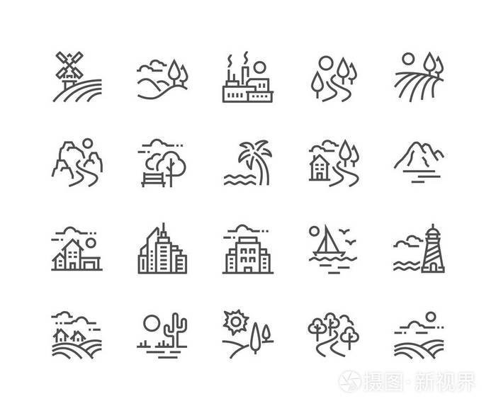 线条景观图标