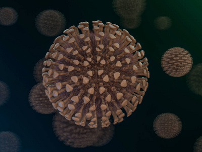 病毒在体内宏观尺度上的背景.3D绘制