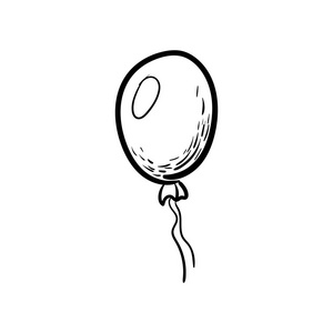 漂亮的手绘时尚气球图标.手绘黑色素描.符号/符号/涂鸦.