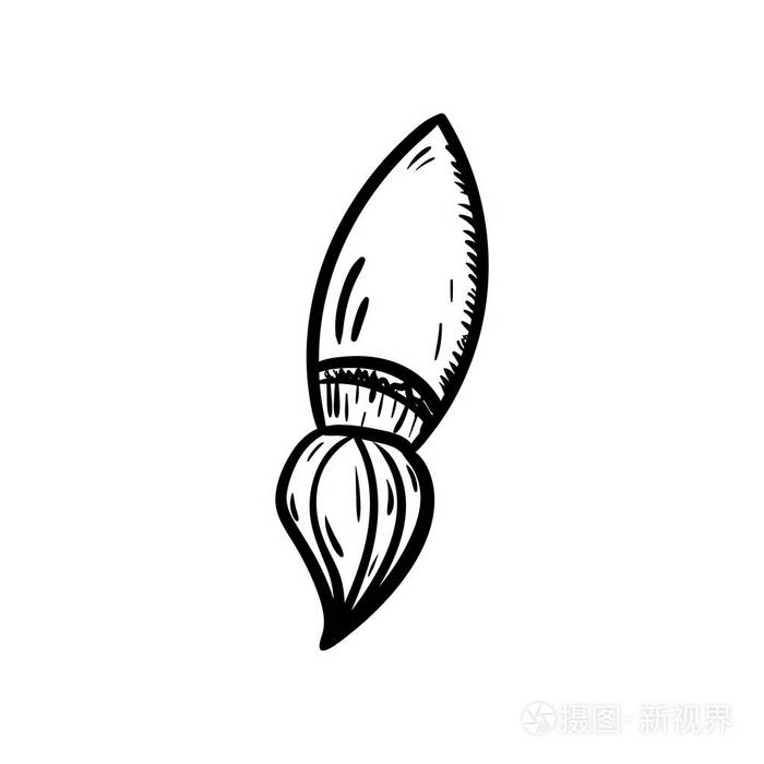 漂亮的手绘时尚画笔图标.手绘黑色素描.符号/符号/涂鸦.