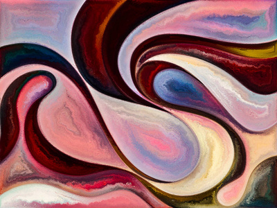 由色彩构成的艺术背景,有机纹理,流动曲线,艺术设计和自然主题照片