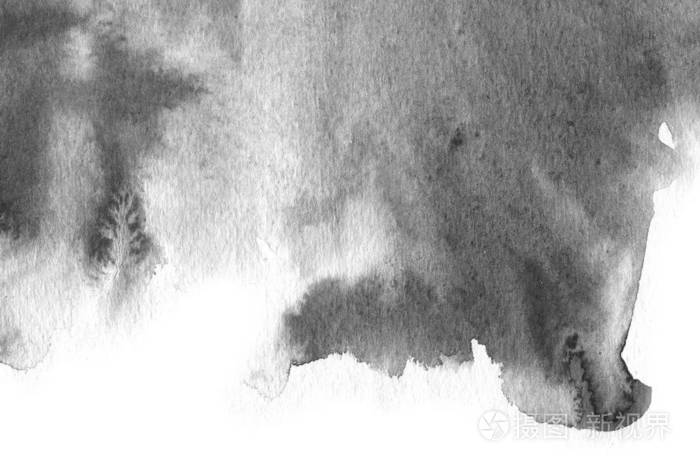 抽象墨水背景 大理石风格 白纸上的黑色油漆笔画纹理 用于网页和游戏设计的壁纸 泥艺术 笔汁的宏观图像 暗黑色漆照片 正版商用图片17i1m4 摄图新视界