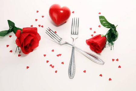 s Day with forks and hearts