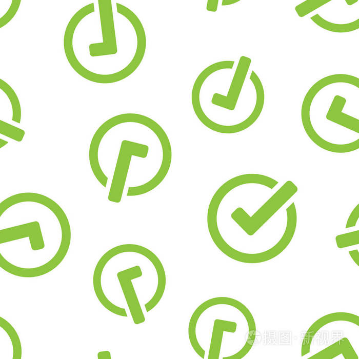 检查标记图标无缝图案背景好的接受矢量插图滴答符号图案