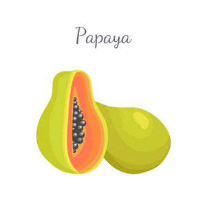 木瓜异国情调水果载体分离。帕波帕布