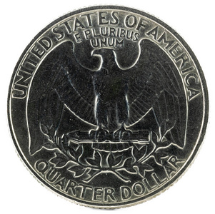 我们美分美国硬币.四分之一美元1985页背面.照片