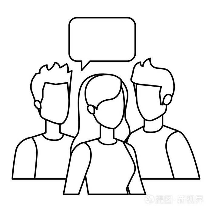 有语音泡泡字符的人小组插画-正版商用图片17i9tt-摄图新视界