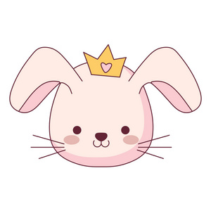 小兔子字符可爱的小兔子与皇冠字符照片