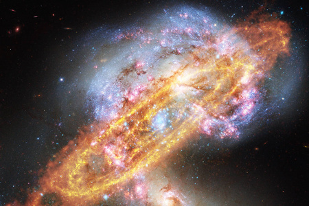 星团的景观。 美丽的空间形象。 宇宙艺术。 这幅图像的元素由美国宇航局提供。