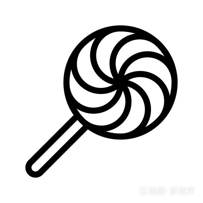 棒棒糖线矢量图标