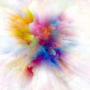 色彩情感系列。 由色彩爆炸构成的设计，比喻想象创意艺术和设计的主题