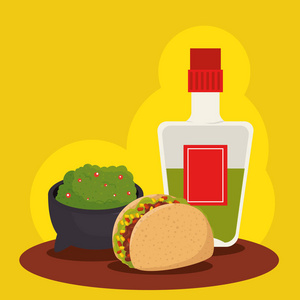 墨西哥食品与龙舌兰酒传统的庆祝活动