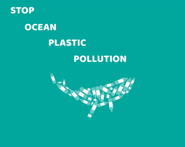 制止海洋塑料污染的矢量插图。生态，地球日。