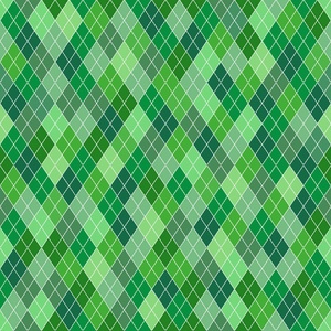 无缝几何图案与绿色不同色调随机菱形矢量EPS8