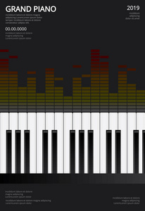 音乐大钢琴海报背景模板插图图片