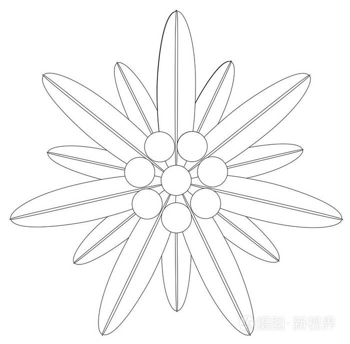 雪绒花符号针脚标志矢量eps10