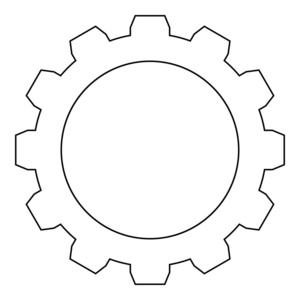 齿轮黑色图标矢量插图