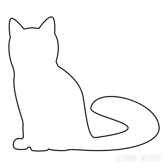 猫咪轮廓简笔画图片