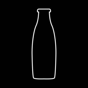 瓶子是白色的图标。简单的风格。