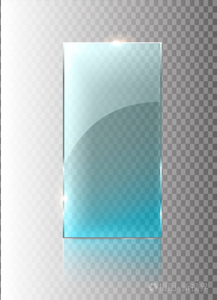 向量玻璃板材与地方为在透明背景查出的题字.平板玻璃.逼真的3d 设计.