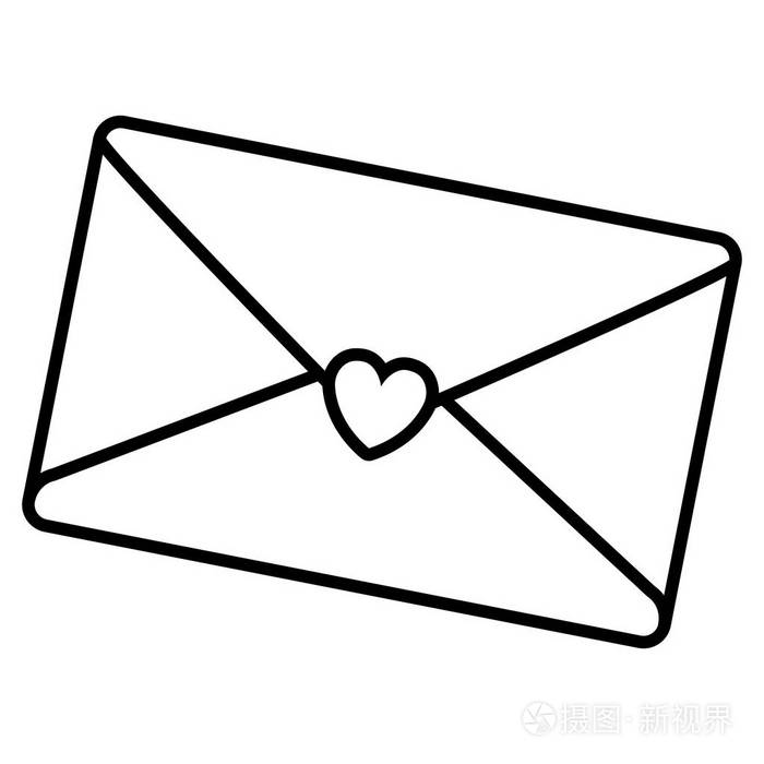 信封与心图标插画-正版商用图片17ixj5-摄图新视界