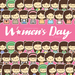 s Day vector illustration with diverse group of women of differe