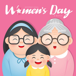 s Day vector illustration with diverse group of women of differe