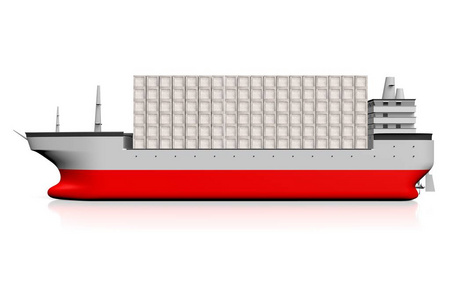 3D集装箱船与woden箱很好的主题，如货运货物运输等