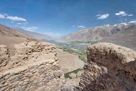 山春城堡在瓦汉走廊俯瞰阿富汗拍摄于2018年8月在塔吉克斯坦拍摄于HDR。