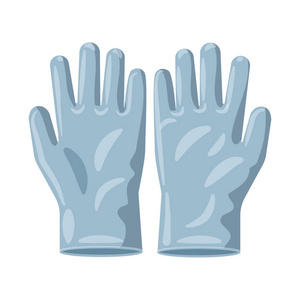 手套和冬季标志的矢量设计。一套手套和设备矢量图标股票