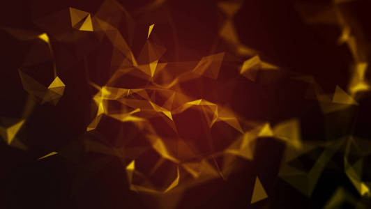 抽象未来主义分子结构金色黑色背景。 计算机网络连接数字技术说明概念。