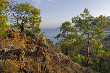 地中海沿岸的土耳其海滩