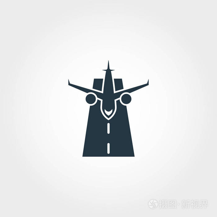 简单的元素插图.跑道概念符号设计从机场收集.