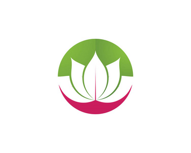 莲花标志健康水疗和瑜伽. 向量说明照片